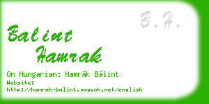 balint hamrak business card